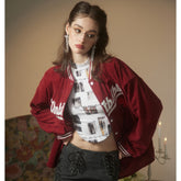Unisex Jacket Vintage Baseball Jacket Men's and Women's Loose Corduroy Coat